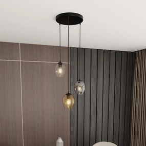 Lampadario a Sospensione in Acciaio e Vetro ISTAR 3 BL PREMIUM 3xE27