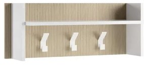 Appendiabiti da avvitare  TERRANEO ingresso in legno argento opaco 3 ganci L 90 x H 34 cm