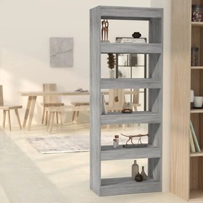 Libreria/divisorio grigio sonoma 60x30x166 cm in truciolato