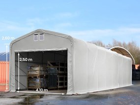 TOOLPORT 5x16m tendostruttura altezza 2,6m, PVC 850, grigio, con statica (sottofondo in cemento) - (438182)