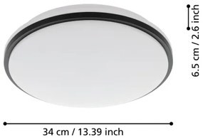 Eglo 900366 - Plafoniera LED da bagno PINETTO LED/15,6W/230V IP44 nero