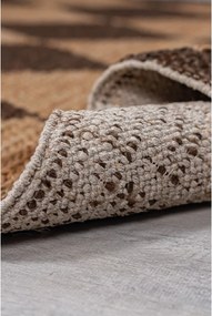 Passatoia marrone/di colore naturale in misto iuta tessuta a mano 60x230 cm Effie Diamond – Flair Rugs