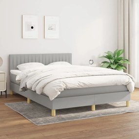 Giroletto A Molle Con Materasso Grigio Chiaro 140x200cm Tessuto /