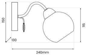 Faretto da parete CONNOR 1xE27/15W/230V cromo lucido/grigio