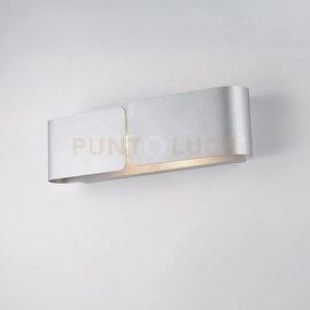 Applique con diffusore taglio laser in ferro laccato bianco con dec...
