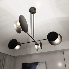 Lampadario a Sospensione in Acciaio IDEA 4 Nero/Bianco 4xE27 Colore del corpo Nero