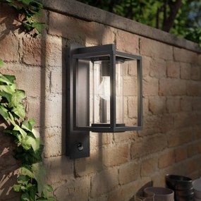 Lucande Applique da esterno Ferda, sensore, sospensione antracite IP44 Ferda Lucande, dimmerabile, Nero, Alluminio, Moderno