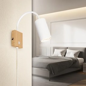 Brilagi - Lampada da parete flessibile SELE 1xGU10/30W/230V bianco/decor rovere