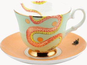 Tazza e piattino in Fine Bone China Snakey