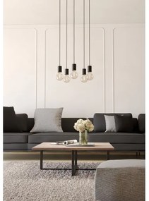 Eglo 390267 - Lampadario a sospensione con filo HUEBRO 5xE27/40W/230V nero