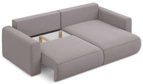 Divano angolare lavanda allungabile/con contenitore (con penisola a destra/con chaise lounge) con rivestimento in velluto Kapua – Makamii