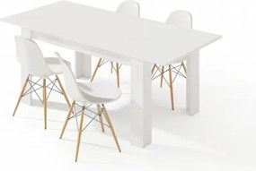 Tavolo Allungabile Da Pranzo Rettangolare 140-190x90 cm Kendra Bianco Artik Opaco