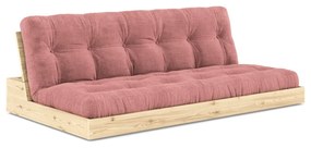 Divano letto in velluto a coste rosa 196 cm Base - Karup Design