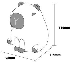 Lampada per bambini LED RGBW Dimmerabile LED/1W/5V USB 1200 mAh capybara