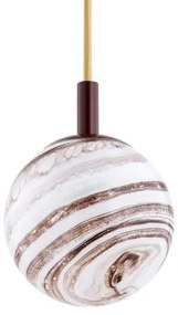 Argon 8452 - Lampadario a sospensione con filo ALMIROS 1xE14/7W/230V diametro 12 cm alabastro marrone/oro