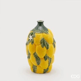 EDG - Enzo De Gasperi vaso limoni con foglie in ceramica h 24