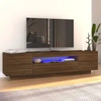 Mobile Porta TV con Luci LED Rovere Marrone 160x35x40 cm cod mxl 11768