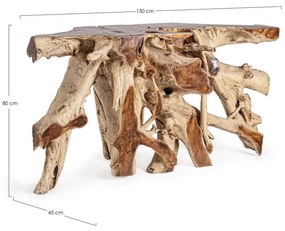 Consolle in legno naturale Lisandra 150x45 cm