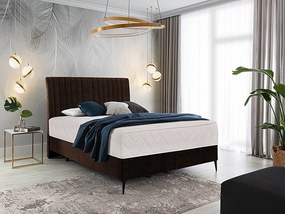 Letto matrimoniale boxspring Baviera - 180 x 200 cm , Tessuto marrone