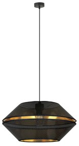 Sospensione Contemporanea 1 Luce Enea In Metallo Nero E Oro