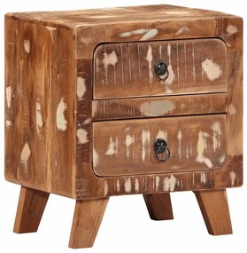 Comodino 40x32x46 Cm İn Legno Massello Di Recupero /