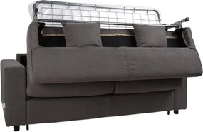 Divano 3 posti letto tessuto Grigio sfoderabile con materasso - ROLEN