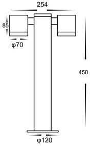Lampada da esterno KETTO 2xGU10/60W/230V IP44 nera