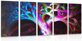 Quadri 5 pezzi – Albero astratto misterioso