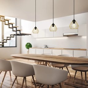 Lampadario a sospensione con filo AGAT 1xE27/15W/230V oro/nero