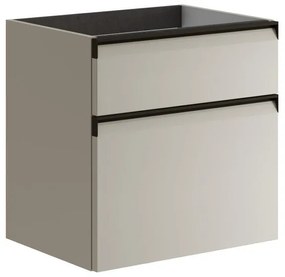 Mobile da bagno sotto lavabo Fusion beige opaco L 59.5 x H 60 x P 45.5 cm 2 cassetti, lavabo non incluso