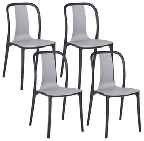 Set di 4 sedie da giardino grigio e nero SPEZIA Beliani