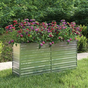 Letto Rialzato Giardino 160x40x77 Cm İn Acciaio Zincato Argento /