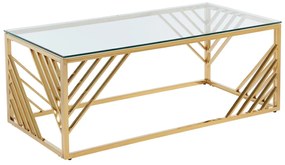 Tavolino in Vetro temperato e Acciaio inossidabile Dorato - SIMATO di Pascal MORABITO