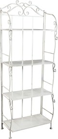 Scaffale 4 ripiani stile provenzale in ferro verniciato