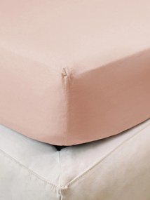Lenzuolo con angoli in raso di cotone Cherry Pink