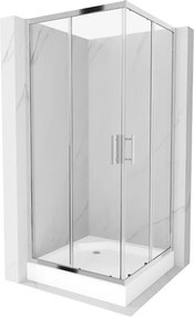 Mexen Rio cabina doccia quadrata 90 x 90 cm, trasparente, cromo + piatto doccia Rio, bianco - 860-090-090-01-00-4510