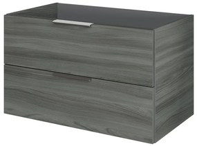 Mobile da bagno sospeso sotto lavabo L 79 x H 48 x P 45 cm grigio, 2 cassetti PELIPAL Madeo