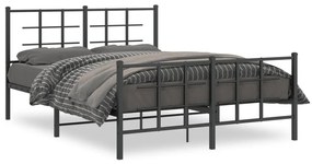 Giroletto Con Testiera E Pediera Metallo Nero 135x190 Cm /