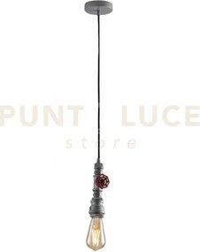 Lampadario a sospensione amarcord zincata 1 luce attacco e27 12x120cm