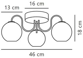 Nordlux - Lampadario a plafone FRANCA 3xE14/40W/230V