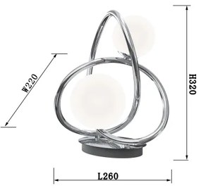 Wofi 8014-207 - Lampada da tavolo LED NANCY 2xG9/3,5W/230V cromo lucido