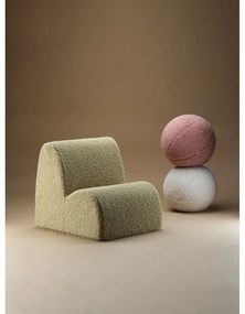Poltrona per bambini verde con rivestimento in bouclé Cloud – Wigiwama