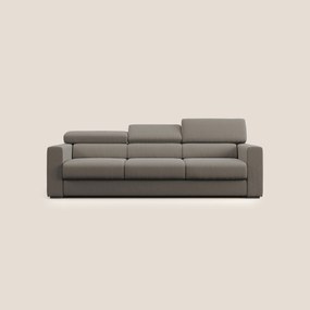Dylan divano a 3 sedute con pouf estraibile poggiapiedi in tessuto simil cotone impermeabile T13