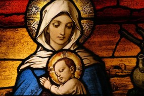 Carta da parati – Madonna con bambino