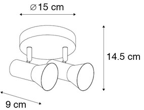 Faretto da soffitto rotondo bronzo orientabile e girevole - Karin 2