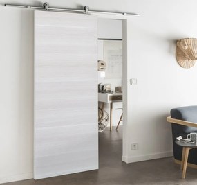 Porta scorrevole Cool in mdf bianco, L 92.5 x H 211.5 cm, con binario Loft Alluminio Reversibile
