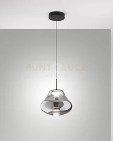 Deva sospensione 1 luce fume' a led cct 2700k - 3000k - 4000k- 14w ...