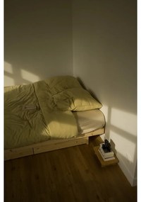 Letto singolo in legno di pino con contenitore con griglia colorata naturale 90x200 cm Kanso - Karup Design