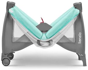 Lionelo - Culla da viaggio SVEN PLUS grigio/turchese