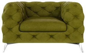 Poltrona verde con rivestimento in velluto Chelsea – Ropez